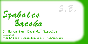 szabolcs bacsko business card